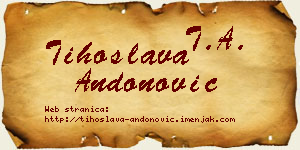 Tihoslava Andonović vizit kartica